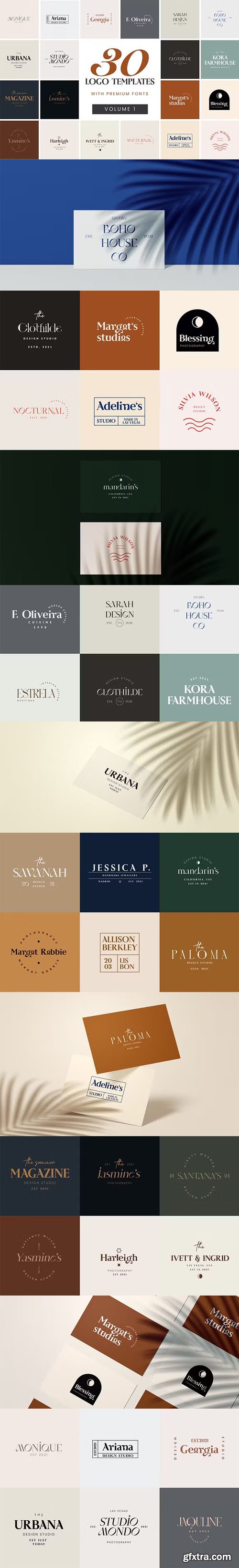 30 Brand Logo Kit Templates With Premium Fonts