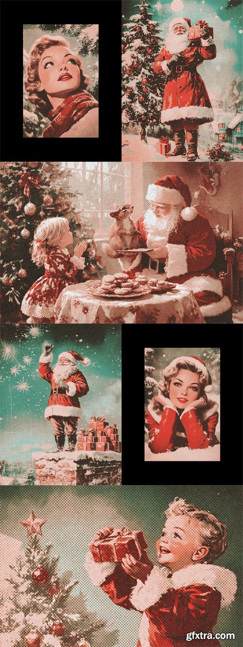 Vintage Christmas Postcard Effects for Photoshop