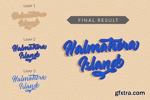 Halmahera Island - Layered Brush Script Font XYB44SD