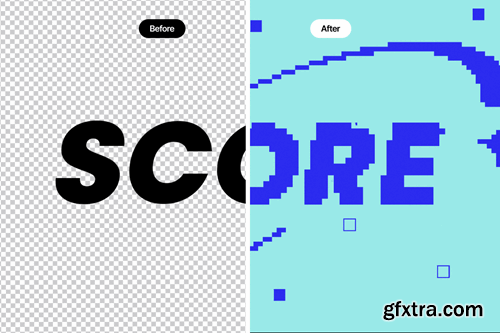 Pixelate Text Effect PZWKFLU