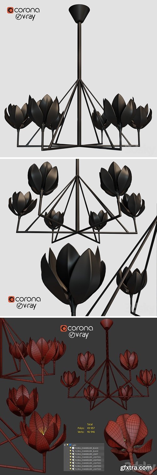 FLORA CHANDELIER BLACK