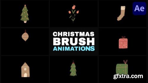 Videohive Christmas Brush Animations for After Effects 55615633