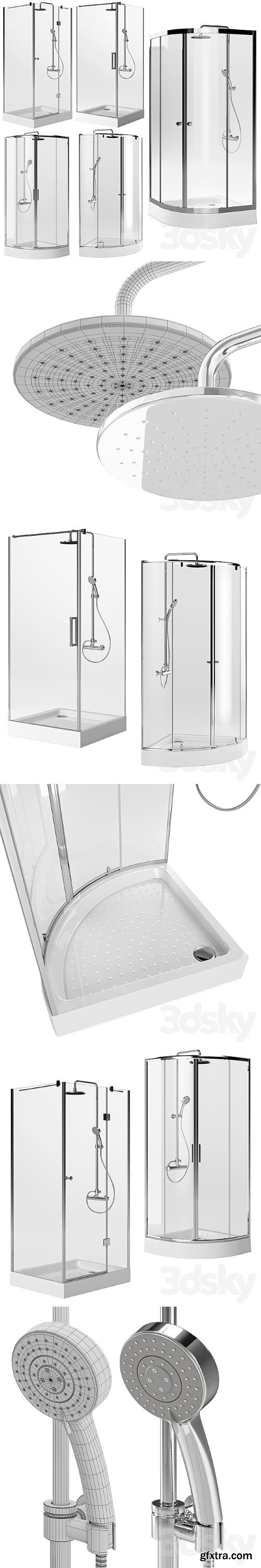 Shower Cabins with Trays STURM Set 1