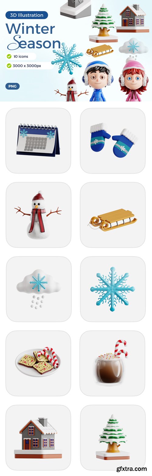 Winter Season - 3D Icon Illustrations Pack