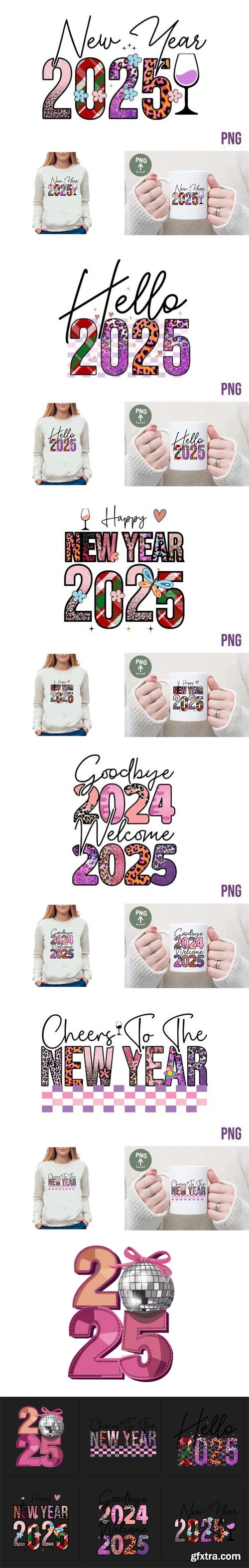 Happy New Year 2025 PNGs Collection