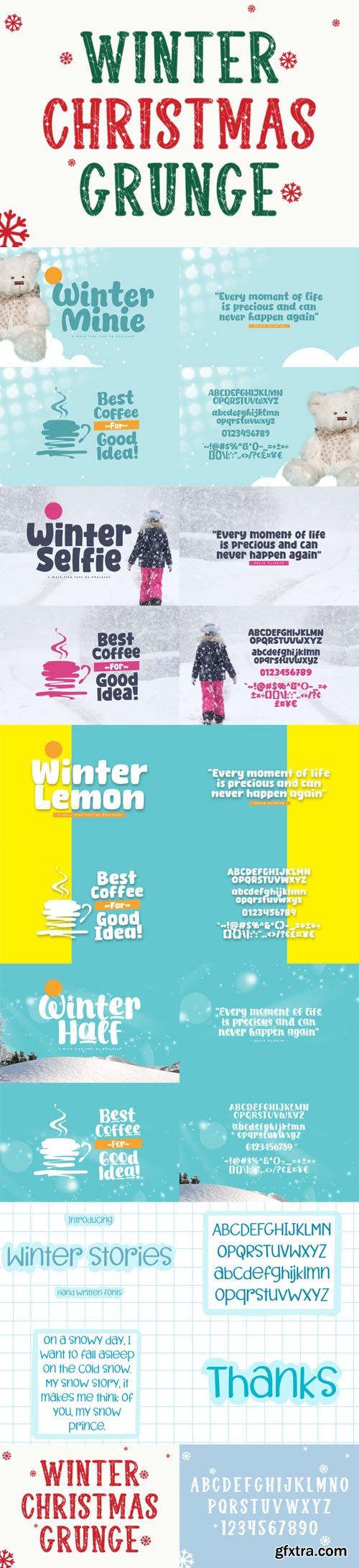 Winter Fonts Pack - 6 New Handwritten Display Fonts