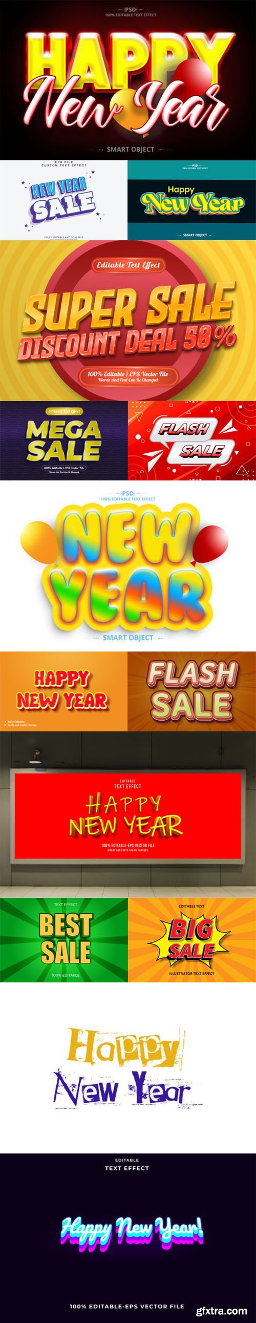 New Year Best Creative Text Effects for Photoshop & Illustrator