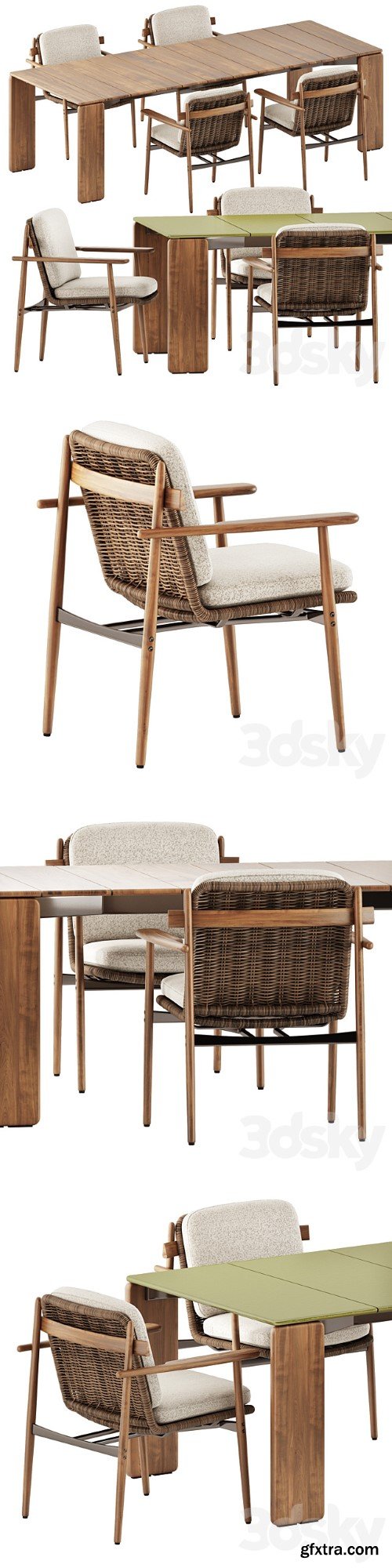 Trio Outdoor Dining Chair and Drake