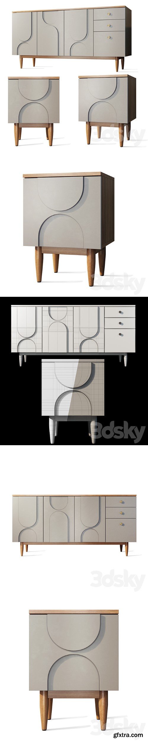 Chest of Drawers Sideboard Bedside Table Arka Etagerca Shelf