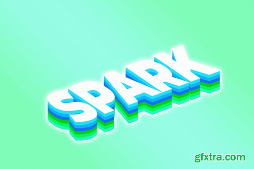 Bright Layered Text Effect LL6XZ6N