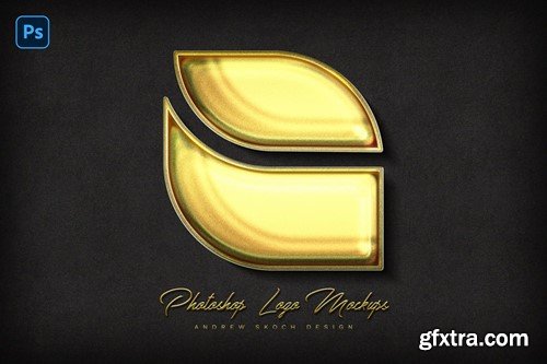 Gold Logo Photoshop Mockup WNMZR84