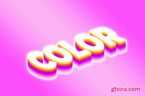 Bright Layered Text Effect LL6XZ6N