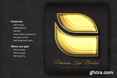 Gold Logo Photoshop Mockup WNMZR84