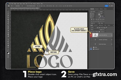 Gold Logo Photoshop Mockup WNMZR84