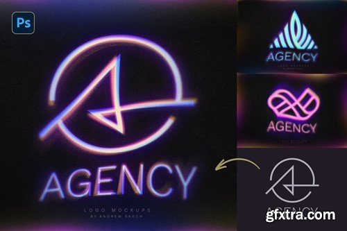 Gradient Blurred Logo Mockups WFFELS4