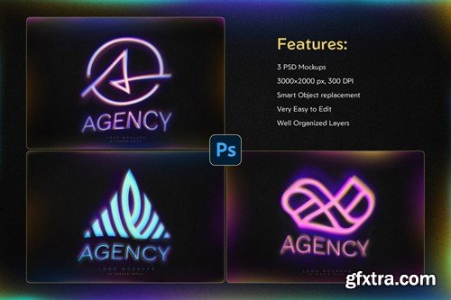 Gradient Blurred Logo Mockups WFFELS4