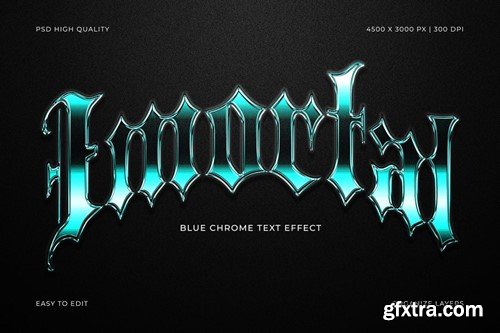 Blue Chrome Text Effect UUEEPFF