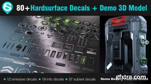 80+ Decal Pack + Demo 3D Model - DECALmachine V2.6.5 Ready