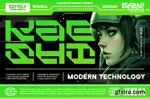 Kaeshi - Modern Techno Typeface PTBBULP