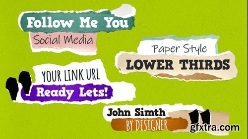 Videohive Paper Lower Thirds Titles 55623332