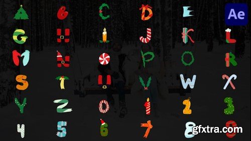 Videohive Christmas Things Font Alphabet for After Effects 55672973