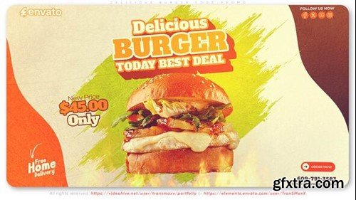 Videohive Delicious Burger Food Promo 55696237