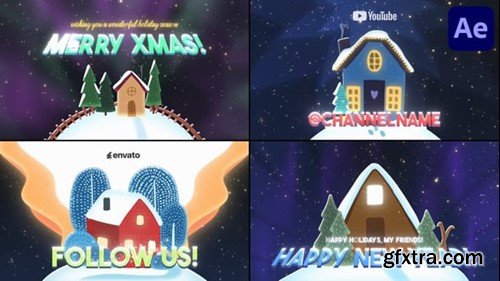 Videohive Christmas Houses Greetings for After Effects 55693054