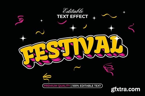 Festival Text Effect Retro Style 286KEER