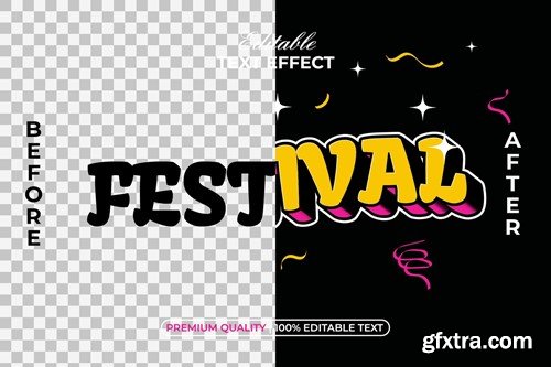 Festival Text Effect Retro Style 286KEER