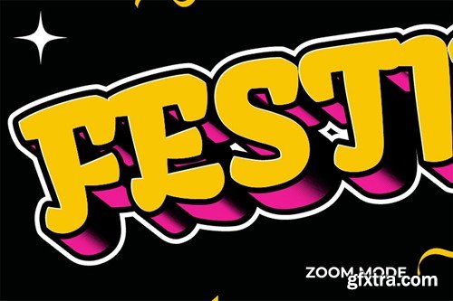 Festival Text Effect Retro Style 286KEER