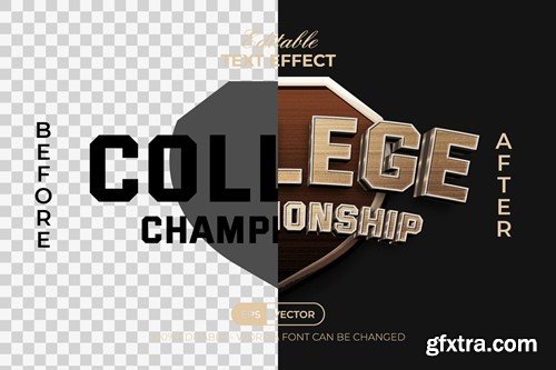 Championship Text Effect 3D Curve Style M5SXTFU