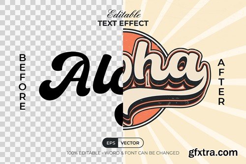 Aloha Text Effect Retro Style TMR4UT3