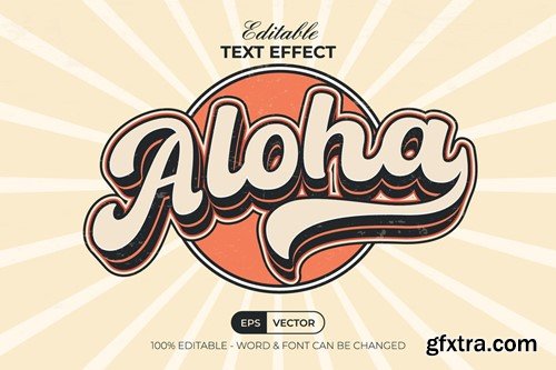 Aloha Text Effect Retro Style TMR4UT3