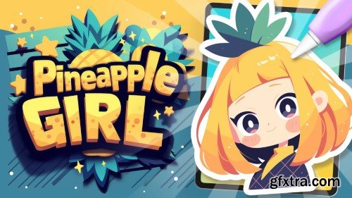 How to Draw a Kawaii Pineapple Girl in Procreate | Cute Anime Portrait Illustration