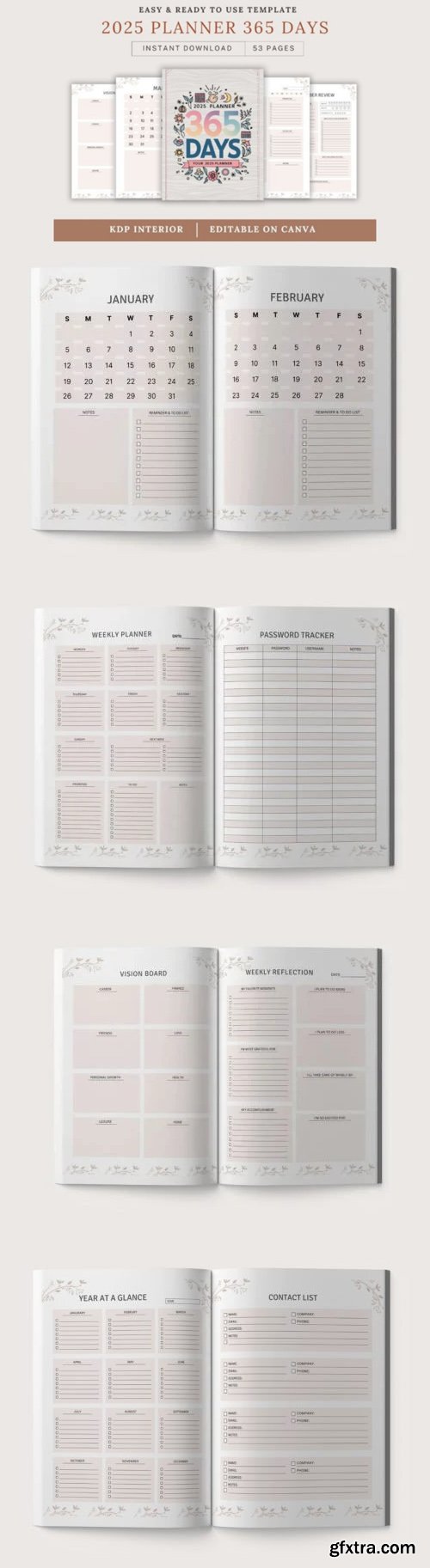 2025 Planner PDF Template - 365 Days