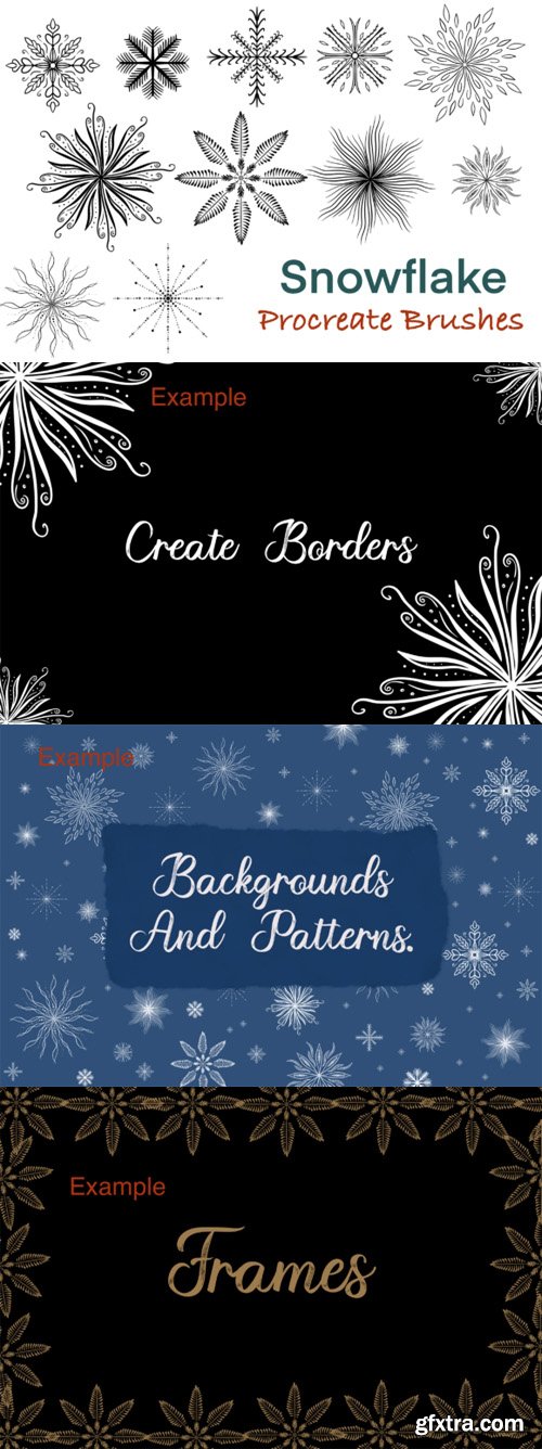 Snowflake Brushes Pack for Procreate