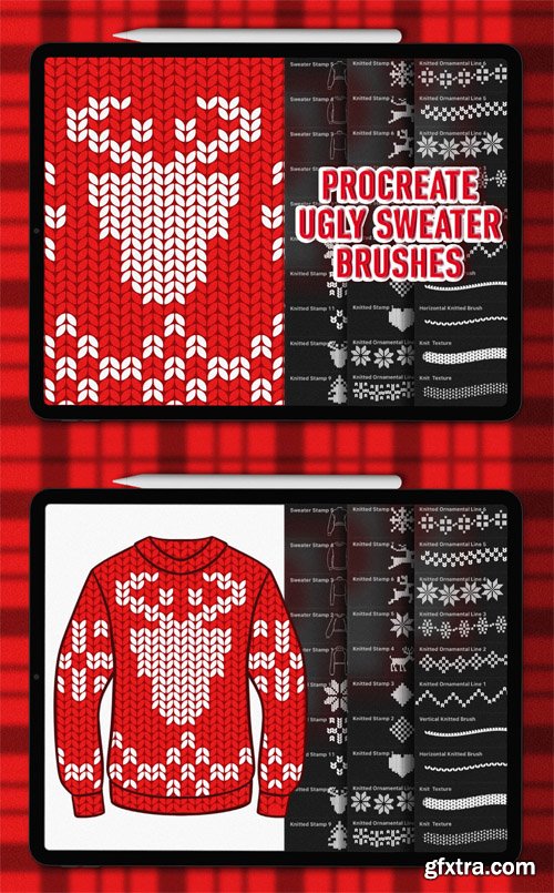 30 Knitted Sweater Brushes for Procreate