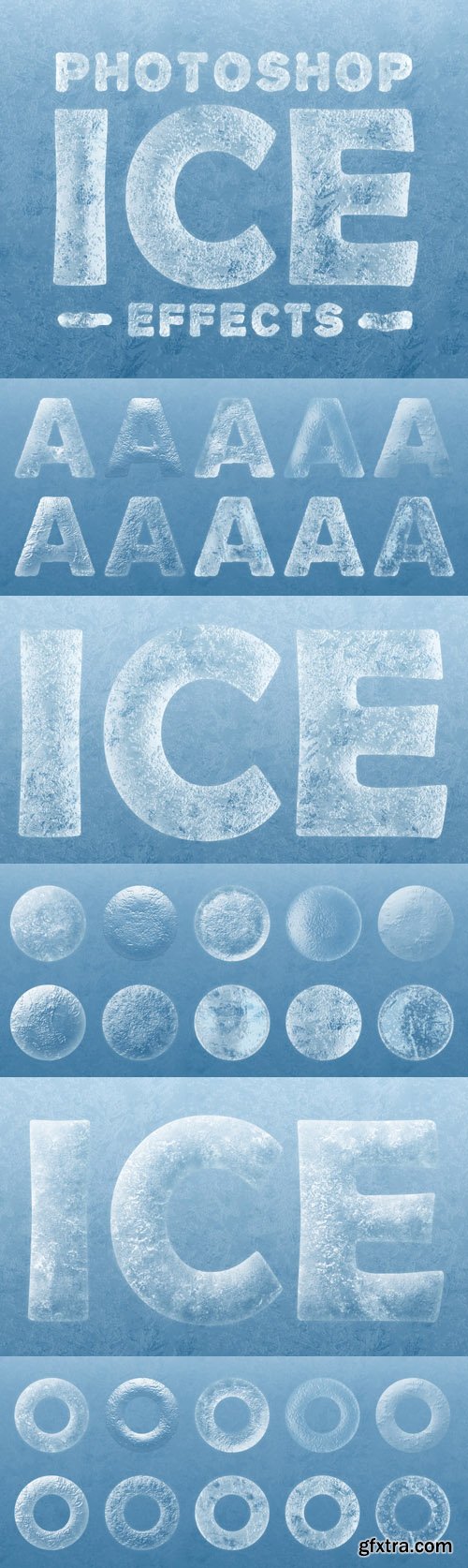 10 Photoshop Ice Style Effects for Text & Shapes