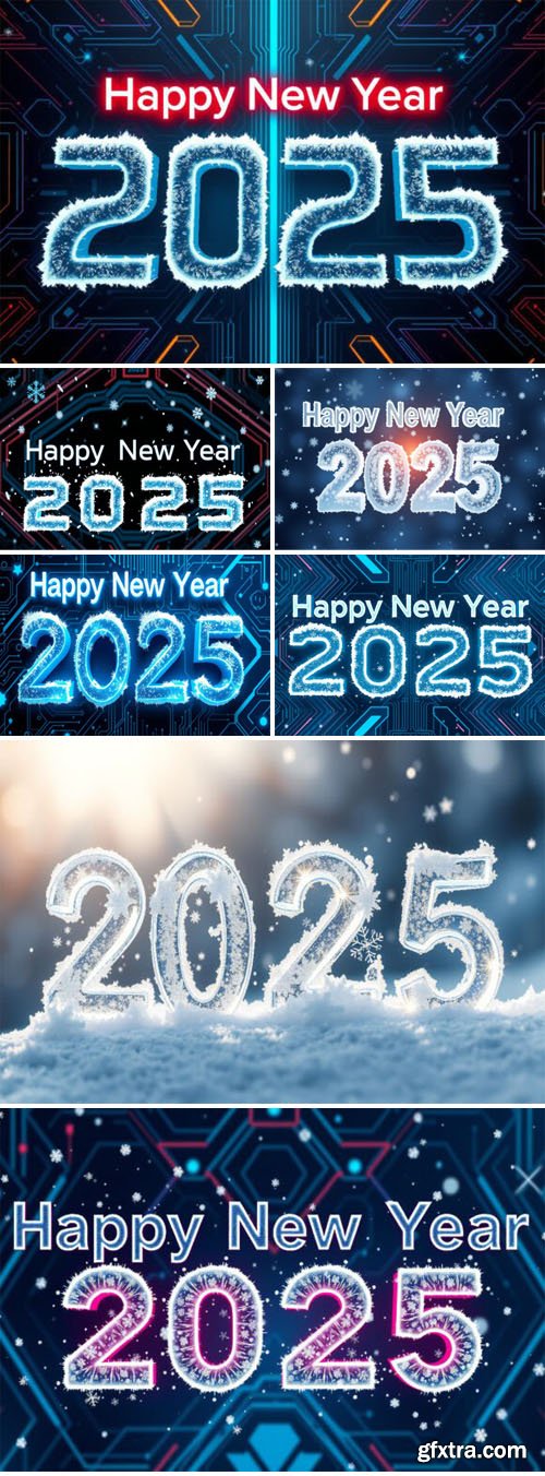 12 Happy New Year 2025 Backgrounds Collection