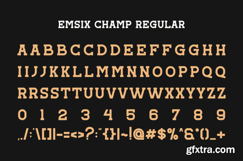 Emsix Champ - Vintage Slab Font S9QH5P4