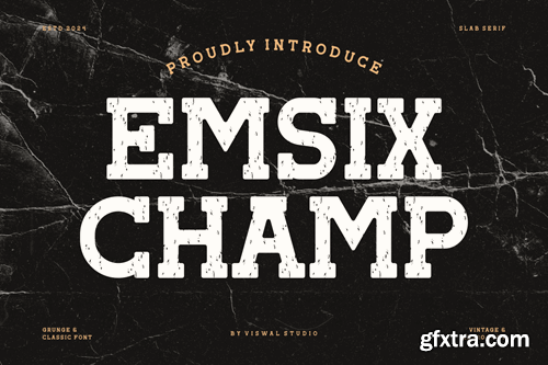 Emsix Champ - Vintage Slab Font S9QH5P4