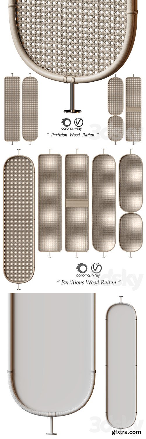 Partitions Wood Rattan