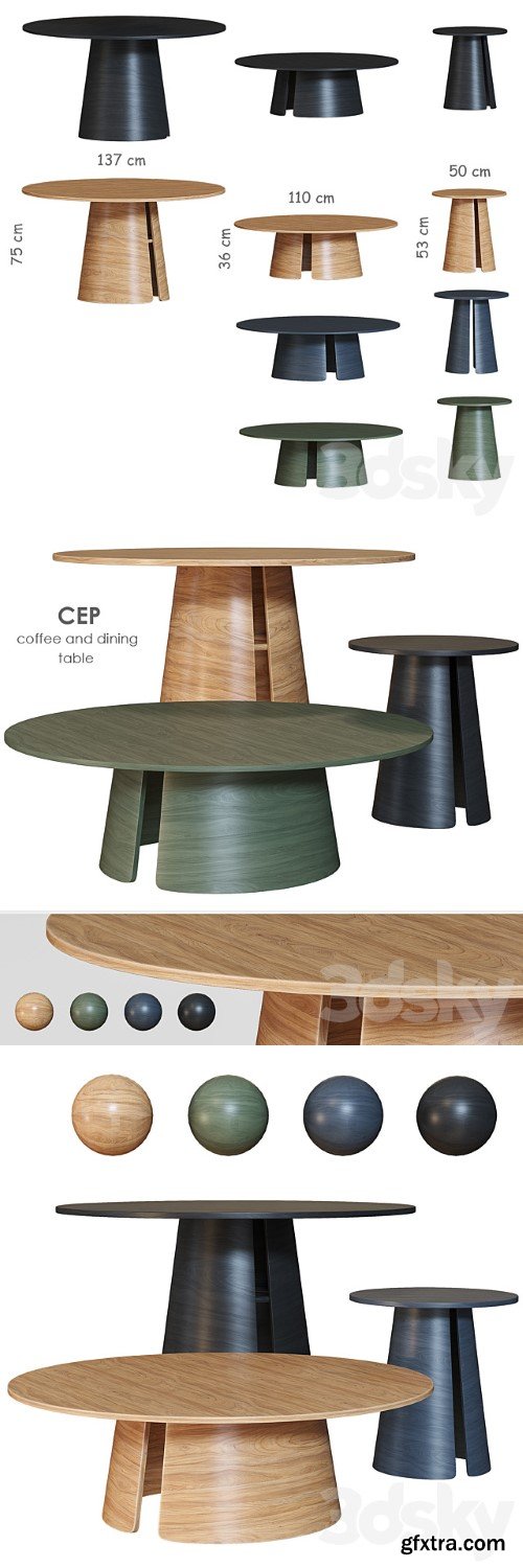 Cep TEULAT Dining and Coffee Table