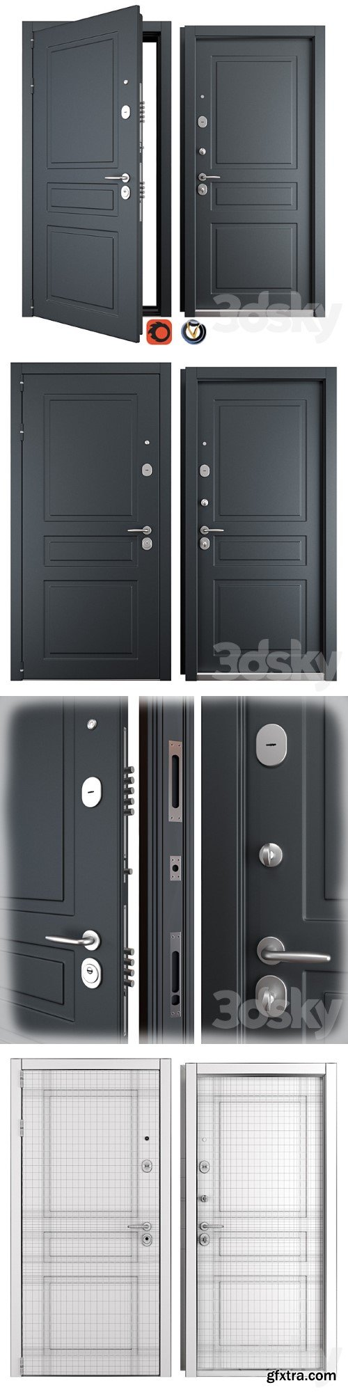 Entrance Metal Door Scandi 3