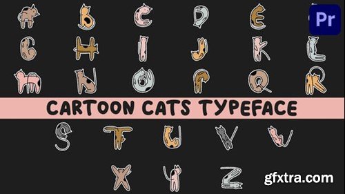 Videohive Cartoon Cats Animated Typeface for Premiere Pro MOGRT 55725422