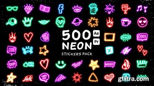 Videohive Neon Stickers Pack 55711102