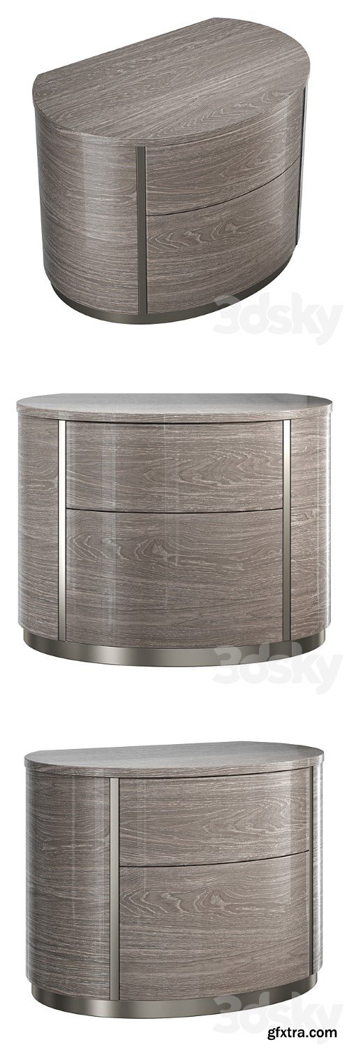 Bedside Table Camelgroup Round Silver