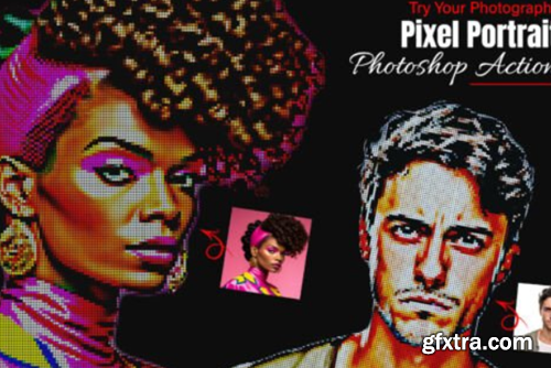 Pixel Portrait Photoshop Action