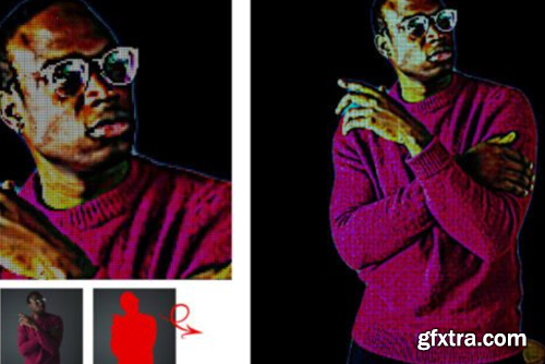 Pixel Portrait Photoshop Action