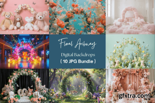 Floral Archway Digital Backdrops